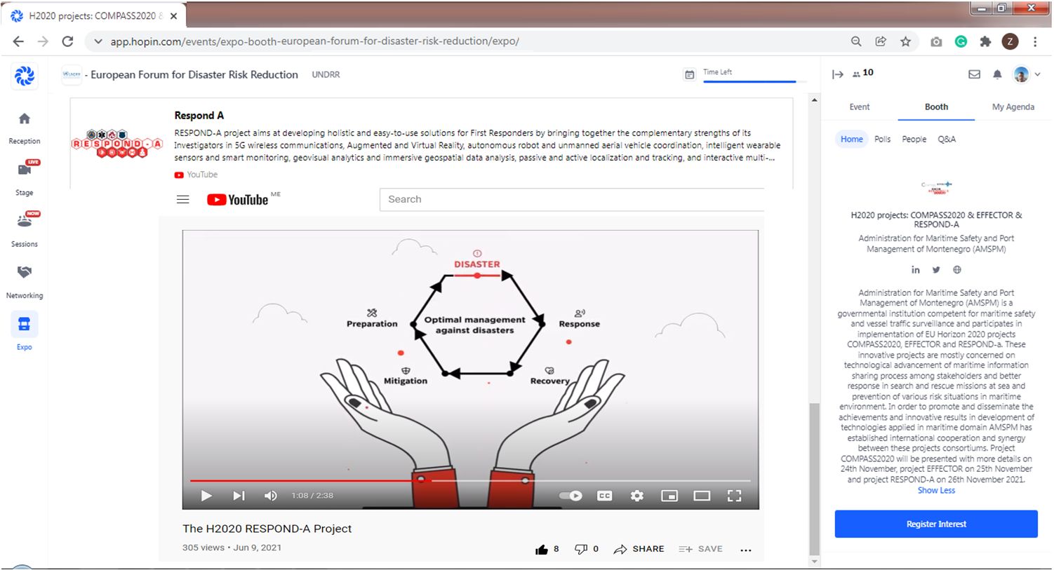 RESPOND-A presented at the European Forum for Disaster Risk Reduction 2021