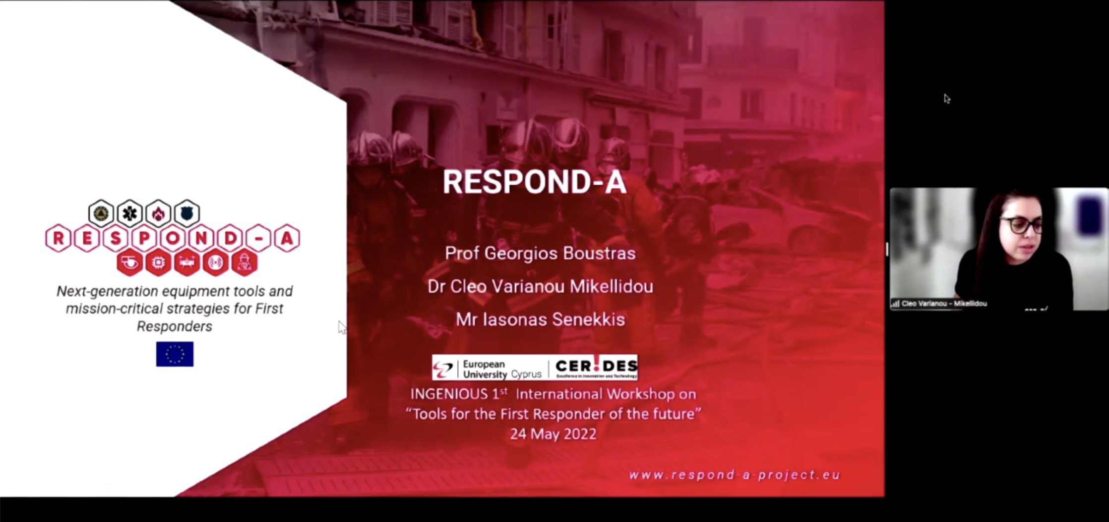 Participation at the first international INGENIOUS Workshop on 24 May